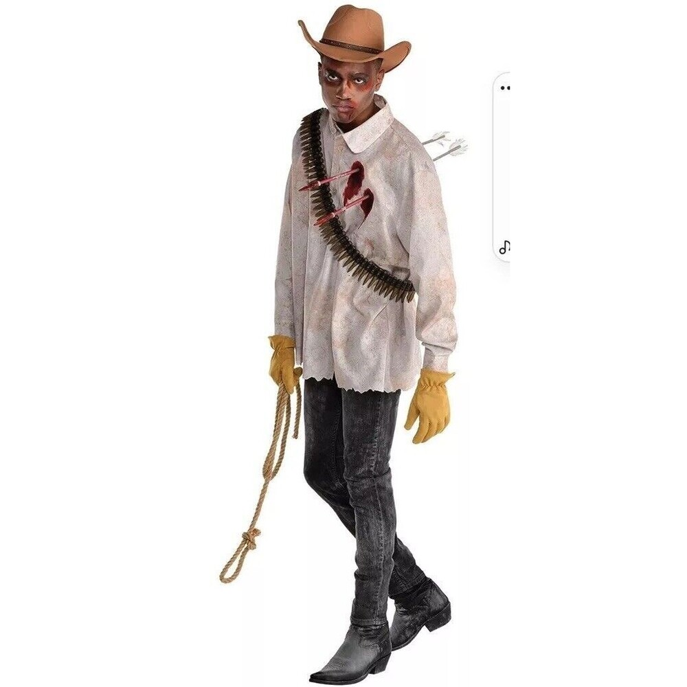 Dark Side Shirt Arrows Zombie Hunter Vampire Dressy Halloween Adult Costume NEW